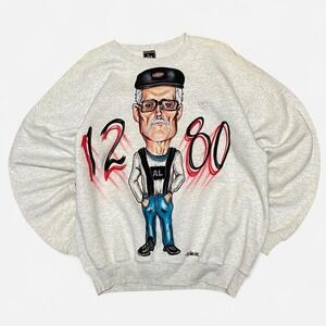 Vintage spray paint old man graphic crewneck sweat shirt
